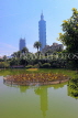 Taiwan, TAIPEI, Sun Yat-Sen Memorial Hall, Zhongshan Park, and Taipei 101 view, TAW759JPL