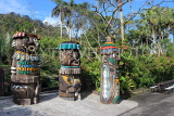 Taiwan, TAIPEI, Taipei Zoo, Totem Poles by the tropical rainforest, TAW207JPL