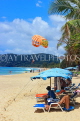 Thailand, PHUKET, Karon Beach, sunshades, subeds, parasailing, THA3630JPL