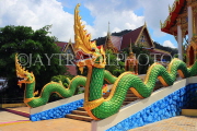 Thailand, PHUKET, Karon Temple (Wat Suwan Khiri Khet), guardian Nagas (serpents), THA3657JPL