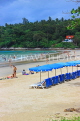 Thailand, PHUKET, Kata Beach, sunshades and sunbeds, THA3785JPL