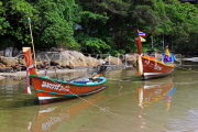 Thailand, PHUKET, Kata Beach, traditional fishing boats, THA3811JPL