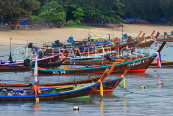Thailand, PHUKET, Rawai, fishing village, beach and fishing boats, THA3985JPL