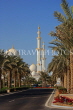 UAE, ABU DHABI, Sheik Zayed Mosque, and palm tree lined avenue, UAE655JPL