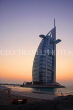 UAE, DUBAI, Burj al Arab Hotel, dusk sunset view, UAE314JPL
