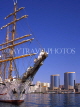 UAE, DUBAI, Dubai Creek, skyline and Lilly Marlane tall ship, UAE258JPL