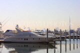 UAE, DUBAI, Festival City Centre, Festival Marina, and moored yachts, UAE542JPL