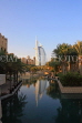 UAE, DUBAI, Madinat Jumeirah and Burj al Arab Hotel, dusk sunset view, UAE402JPL
