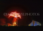 UAE, DUBAI, fireworks by Burj Al Arab Tower and Jumeirah hotels, DUB218JPL