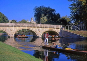 UK, Cambridgeshire, CAMBRIDGE, punting in The Backs, River Cam, UK5481JPL