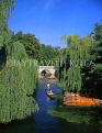 UK, Cambridgeshire, CAMBRIDGE, punting in The Backs, River Cam, UK6103JPL