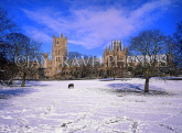 UK, Cambridgeshire, ELY, Ely Cathedral and snow, UK5516JPL