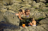 UK, Cornwall, ST IVES, coast, children exploring rock pools, UK6028JPL