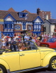 UK, Dorset, Bournmouth, Poole, Jolly Sailor pub and yellow VW, Poole Quay, DOR737JPL