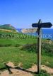 UK, Dorset, Lyme Regis, Lyme Bay, near Golden Cap and Seatown, coastal path sign, UK4629JPL