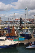 UK, Hampshire, PORTSMOUTH, Spinnaker Tower and harbour fishing boats, UK6544JPL
