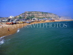 UK, Sussex, HASTINGS, Fishermen's Beach and East Cliffs, HAS19JPL