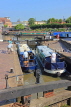 UK, Warwickshire, STRATFORD-UPON-AVON, Stratford Canal Basin, narrow boats at lock, UK25478JPL