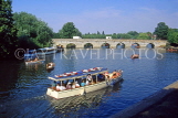 UK, Warwickshire, STRATFORD-UPON-AVON, pleasure boats on River Avon, UK7162JPL
