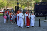 UK, Yorkshire, YORK, York Minster, Sunday Easter parade, clergy and congregation, UK3261JPL