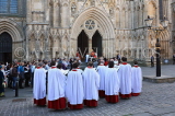 UK, Yorkshire, YORK, York Minster, Sunday Easter parade, clergy and congregation, UK3268JPL