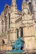UK, Yorkshire, YORK, York Minster, and Constantine the Great statue, UK9788JPL