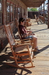 USA, California, Calico Ghost Town, restaurant rocking chairs, US4846JPL