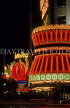 USA, Nevada, LAS VEGAS, neon lit hotels and casinos, US182JPL