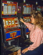 USA, Nevada, LAS VEGAS, player at slot machine, LV172JPL