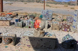 USA, Nevada, Rhyolite Ghost Town, Goldwell sculpture museum, mosaic sculptures, US4799JPL