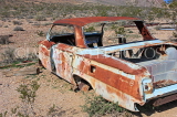 USA, Nevada, Rhyolite Ghost Town, abandoned rusted car shell, US4787JPL