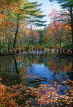 USA, New England, NEW HAMPSHIRE, Conay, autumn scene and pool relfection, US2745JPL