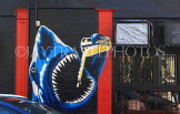 USA, New York, MANHATTAN, Spring Lounge Bar, beer drinking shark mural, Spring St, US4672JPL