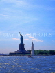 USA, New York, MANHATTAN, Statue of Liberty and sail boat, US3824JPL