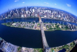 USA, New York, MANHATTAN, panoramic aerial view of  Manhattan and Roosevelt Island, US3804JPL