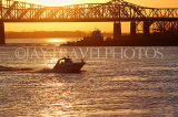 USA, Tennessee, MEMPHIS, Memphis-Arkansas Bridge over Missippissi river, sunset, US4418JPL