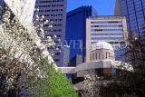 USA, Texas, DALLAS, downtown architecture and Spring blossom, DAL150JPL