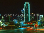 USA, Texas, DALLAS, night view and NCNB Texas Plaza Tower, DAL14JPL