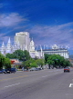 USA, Utah, SALT LAKE CITY, street scene and Temple Square buildings, UTH441JPL