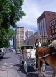 USA, Utah, SALT LAKE CITY, street scene with horse & carriage (for sightseeing), UTH438JPL