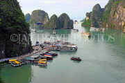 VIETNAM, Halong Bay, Bo Hon Island, Sung Sot Caves, harbour view, VT1910JPL