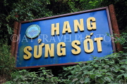VIETNAM, Halong Bay, Bo Hon Island, Sung Sot Caves, sign, VT1922JPL