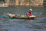 VIETNAM, Halong Bay, boat vendor with snacks for selling to cruise boat tourists, VT1894JPL