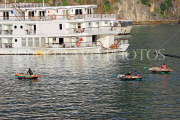 VIETNAM, Halong Bay, boat vendors with snacks for selling to cruise boat tourists, VT1900JPL