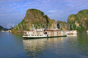 VIETNAM, Halong Bay, cruise boats and limestone formations, VT1864JPL