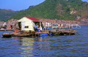 VIETNAM, Halong Bay, floating homes and fishing boats, VT491JPL