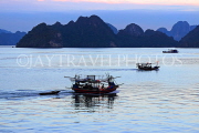 VIETNAM, Halong Bay, traditional fishing boat, out at dawn, VT1806JPL