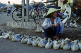 VIETNAM, Hoi An, Central Market, vendor selling ducks, VT403JPL
