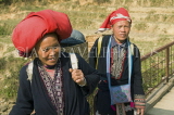 VIETNAM, Lao Cai province, Sapa, Ta Phin, Red Yao tribe women with baskets, VT625JPL