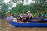 VIETNAM, Mekong Delta, people traveling by boat on Mekong River, VT695JPL